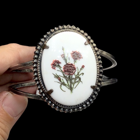 🌺LARGE Vintage Porcelain Bracelet - Picture 2 of 12